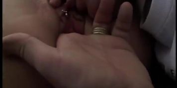 Gorgeous cheerleader gets her pierced pussy creampied