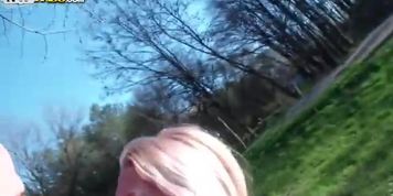 Repulsive plump blondie desires to please a dick in the shoe shop
