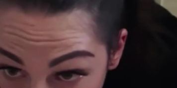 Brunette Girl Sloppy Deepthroat Blowjob