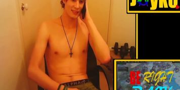 Boy giving a live show while on phone with Church