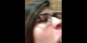 Sucking BBC in the mall bathroom