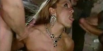 Italian Mature women gangbanged with 3 young guys