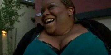 BBW HUNTER - No Sound: Choc Lick Flashes Her Massive Boobies