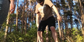 Amateur Ballbusting in the Forest