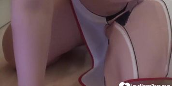 Blonde beauty with nice boobs plays with herself (Beauty Dior)