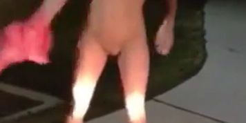 hot teen stripping and walking nude on the street