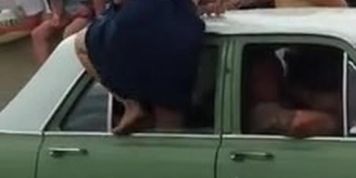 two girls flashing