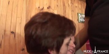 Casting couch of a french redhead slut sucking dick and licking a chubby blonde