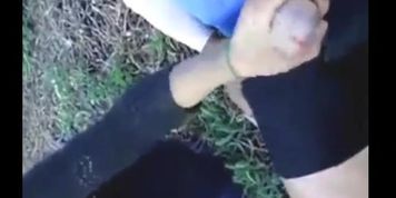 Handjob and suck for money in the public park