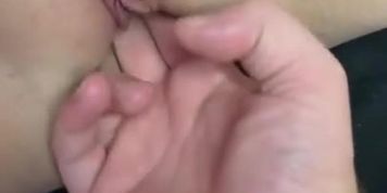 Daddy rubs and teases his little sluts clit and pussy.