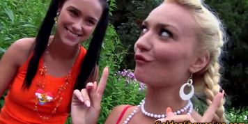Cute teens goldenshower each other