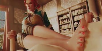 Triss Merigold foot sniffing handjob