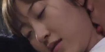 Oriental teen gets fucked in threesome