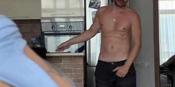 Bi threesome - stepdad fucks stepson and his gf and cums on their faces -3.96 (James Deen)