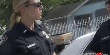 Female cops with big boobs are looking for huge black cocks to suck
