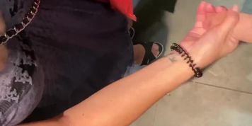 Public sex at the mall - Dressing room blowjob - risky fitting room sex