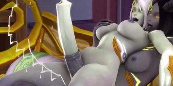 Warcraft orcs fucking 3D human in game