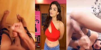 Hot tgirls jerk off and cum for very hot desi milky girl Anveshi