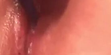 Close up creamy pussy (fucking my self with a paintbrush) (Real Orgasm)