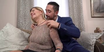 Granny with huge boobs enjoying hardcore sex - video 1
