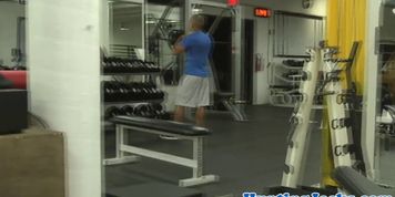 Horny gym rats get to anal fucking