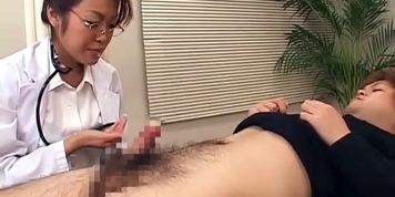 Doctor collects sperm samples during examination