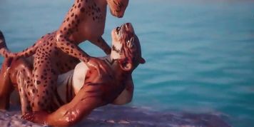 Furry Porn - Tiger and Leopard. Sex and cum (Wild Life game)