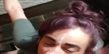 Sloppy Deepthroat Gumjob Ends With A Facial