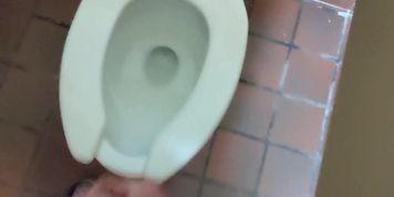 I'm Back In The Park Bathroom This Time Cumming On The Stall Wall