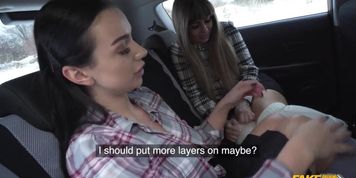 Driving Instructor Fucked By Two Babes - Lady Gang (Dominno, Lady Snow)