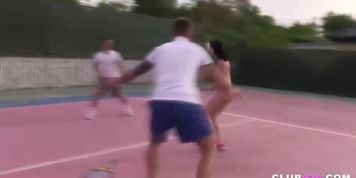 Cutie Fucked by Two Tennis Players