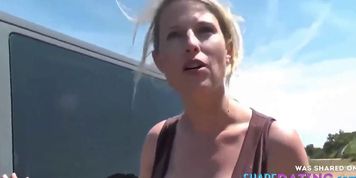 Blonde Street Blowjob for Car Repair - video 1
