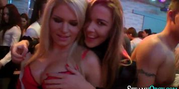 Party teens tugging cocks