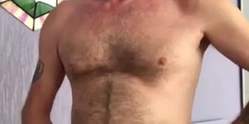 Gay daddy masturbating dick