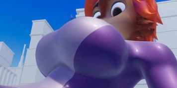 [3D Furry Macro] Slip & Fall with Red Bunny & Tiny Dude HQ by Ducky