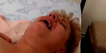 Chubby hairy granny does dirty