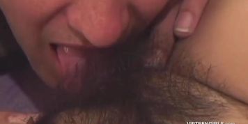Hairy Muff Teen Gets Licked
