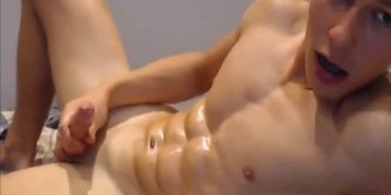 Teen with Hot abs cums