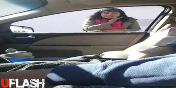 Surprise Cumshot for Arab Car Dickflash