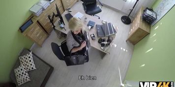 VIP4K&period; Blonde Haired Miss Katy Rose Has Sex For Cash With A Handsome Loan Officer