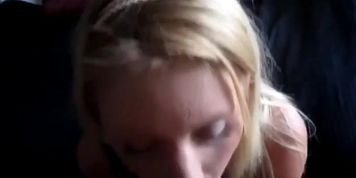 Blonde Slut Wife Doing Blowjob to her Husband