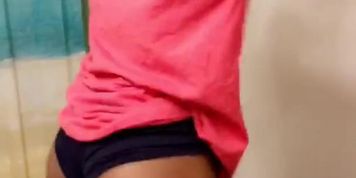 sexy slim shaking ass in the bathroom 