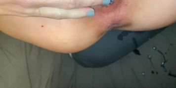 Daddy&lsquo;s little slut tried so rough to get her fist all the way in, but her cum filled pussy is just t