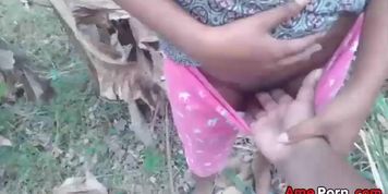 Sri Lankan RISKY OUTDOOR Jungle Sex With Beautiful Girl