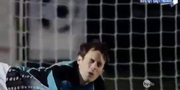 Man gets railed by multiple soccer balls