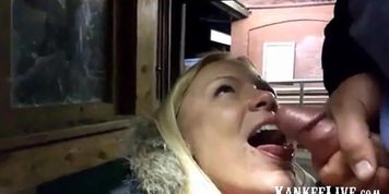 Amateur Train Station Blowjob