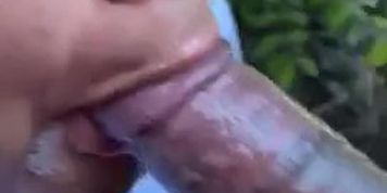pretty latina sucking cock outside 