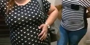Liz after the buffet