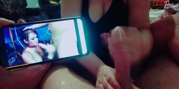Stepmother Helped Me Jerking Off And Cum While I Was Watching Porn