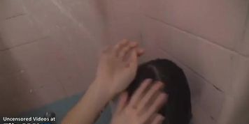 Japanese girl rough sex in the shower